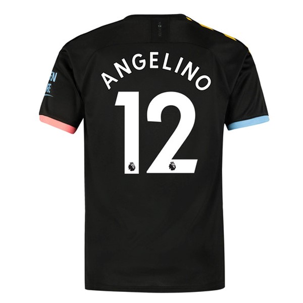 Camiseta Manchester City NO.12 Angelino 2ª 2019-2020 Negro